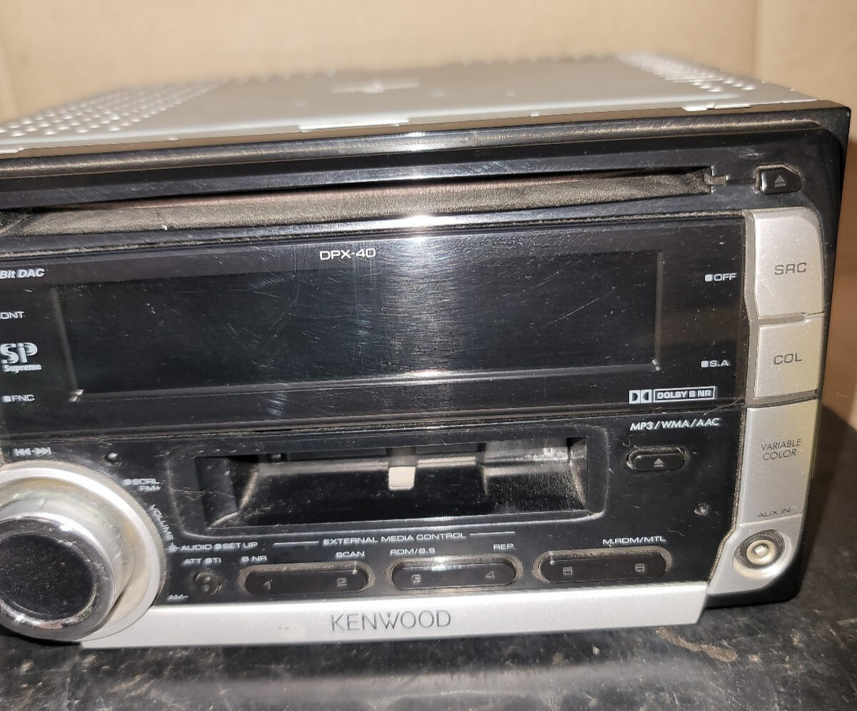 KENWOOD DPX-40 Car Audio 2DIN type CD / Cassette Receiver Player Silver
