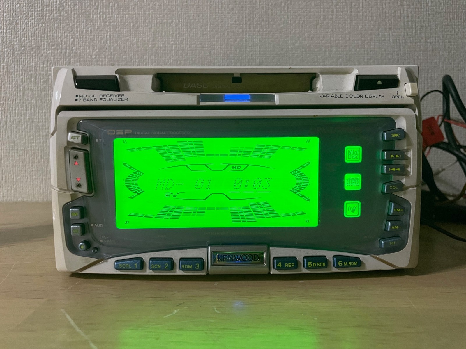 KENWOOD DPX-7170MDi 2DIN CD MD Player Bluetooth Tested Working White