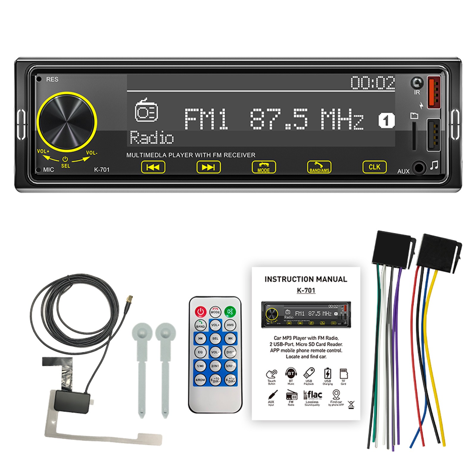 2.5D Touch Screen 1DIN Car MP3 Player Car Radio Bluetooth Positioning Car Search