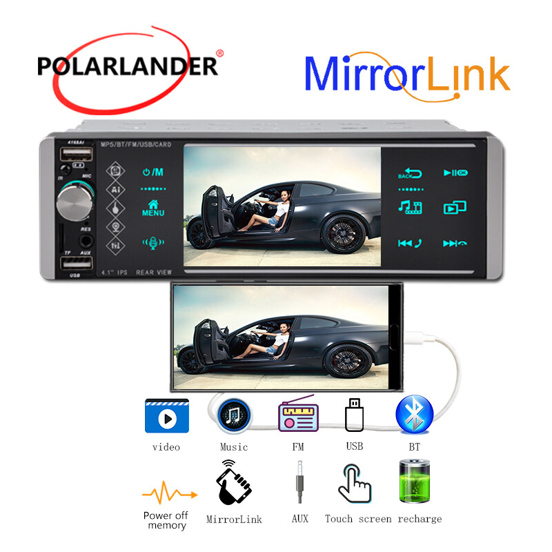 1 Din 4 Inch FM 2USB Android Sapacitive Screen Smart Voice Car Radio Bluetooth