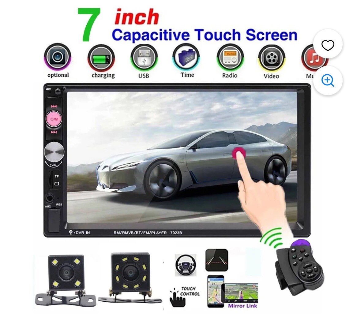 7 Inch 7023B DOUBLE 2DIN Car MP5 Player BT/SD/AUX Touch Screen Stereo Radio HD