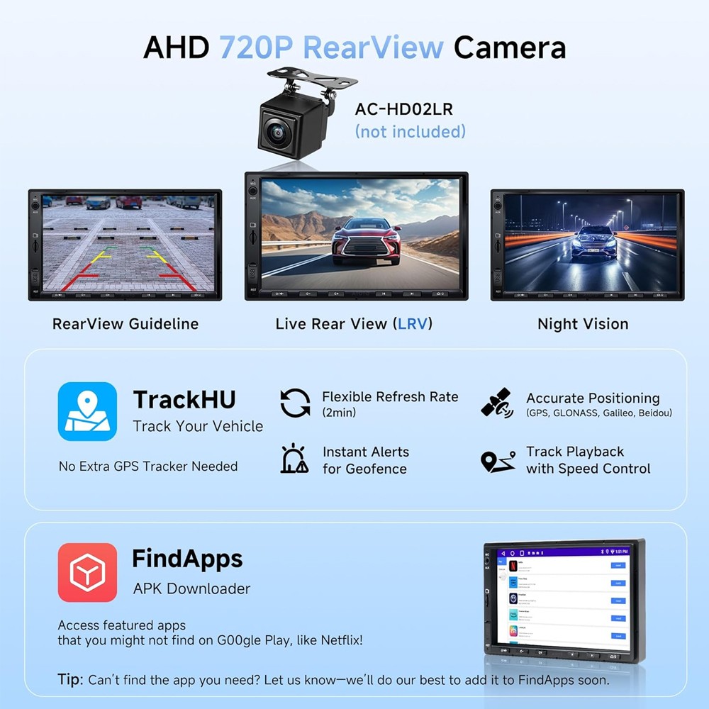 ATOTO F7 7in 2Din Bluetooth Car Stereo w/ Apple CarPlay/Android Auto/Mirrorlink