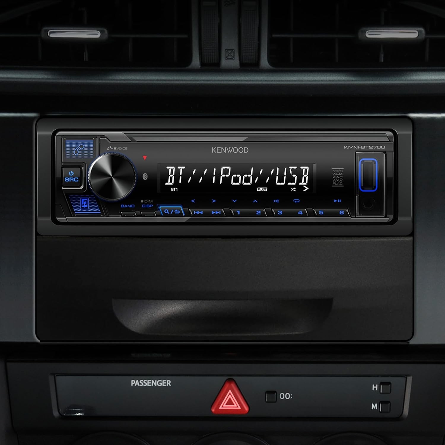 KMM-BT270U Bluetooth Digital Media Car Stereo w/ USB AM/FM MP3 LCD Single DIN EQ