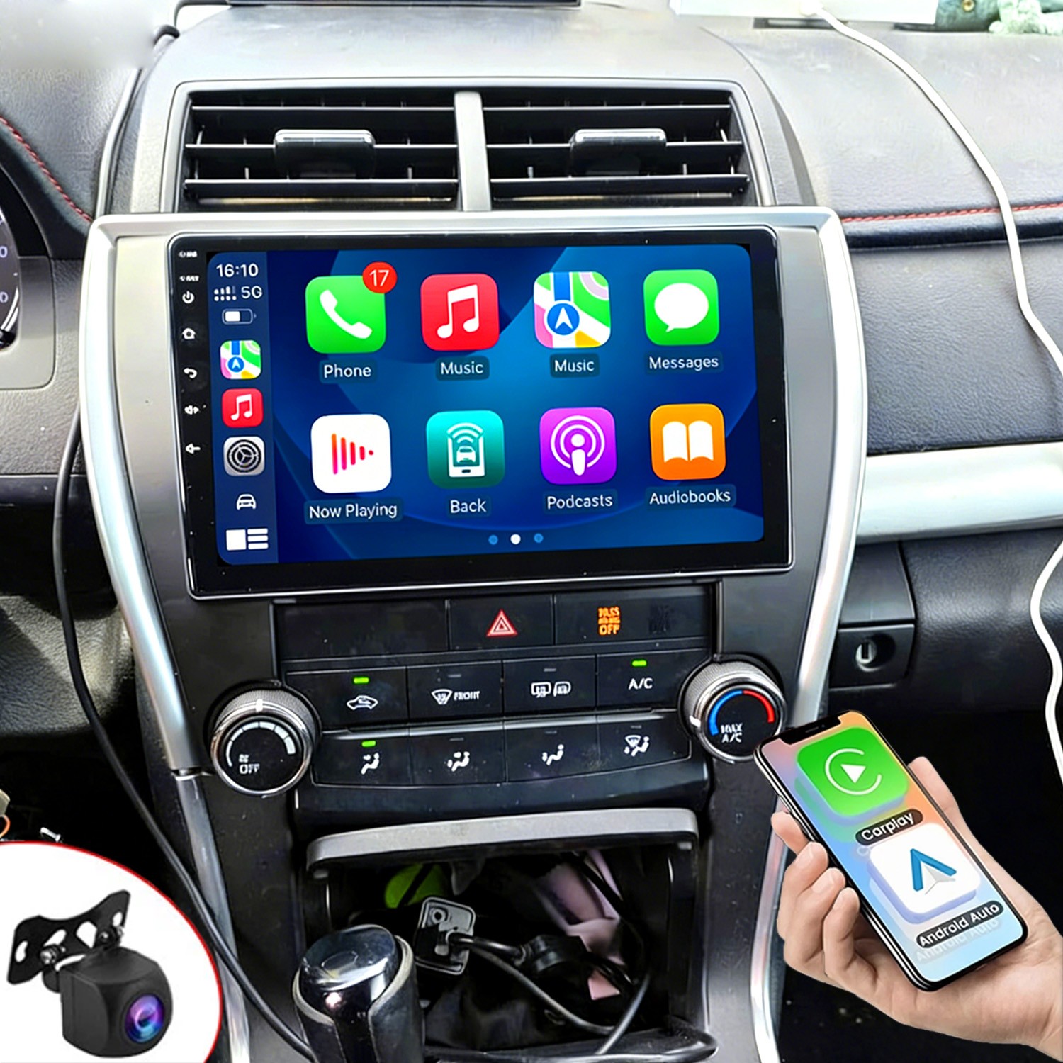64G for Toyota Camry 2015-2017 Android Auto Car Stereo GPS Carplay Radio Camera