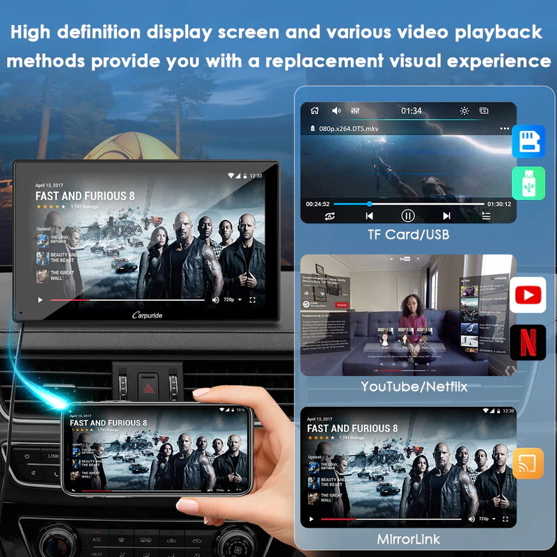 Carpuride 2+32G 9″Touchscreen Apple Carplay Car Stereo Android Auto Apps Install