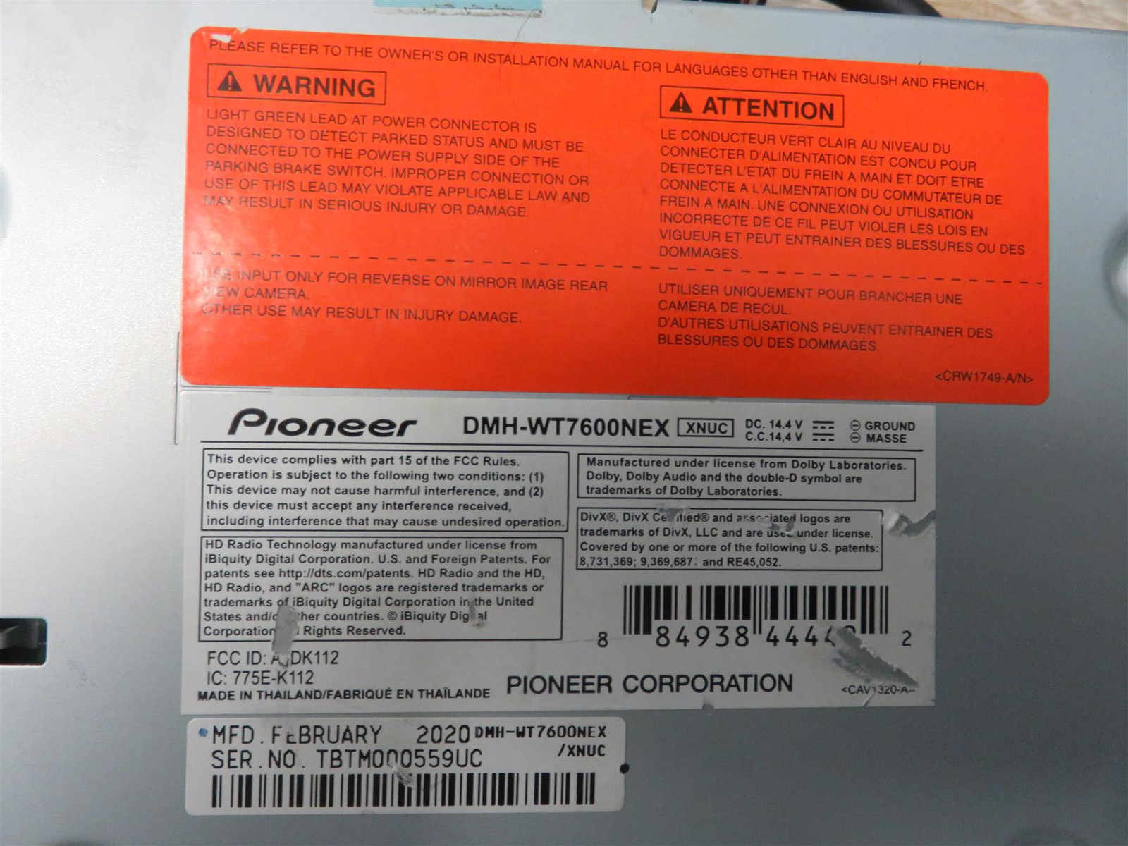 Pioneer DMH-WT7600NEX Digital Multimedia Receiver – Free Shipping