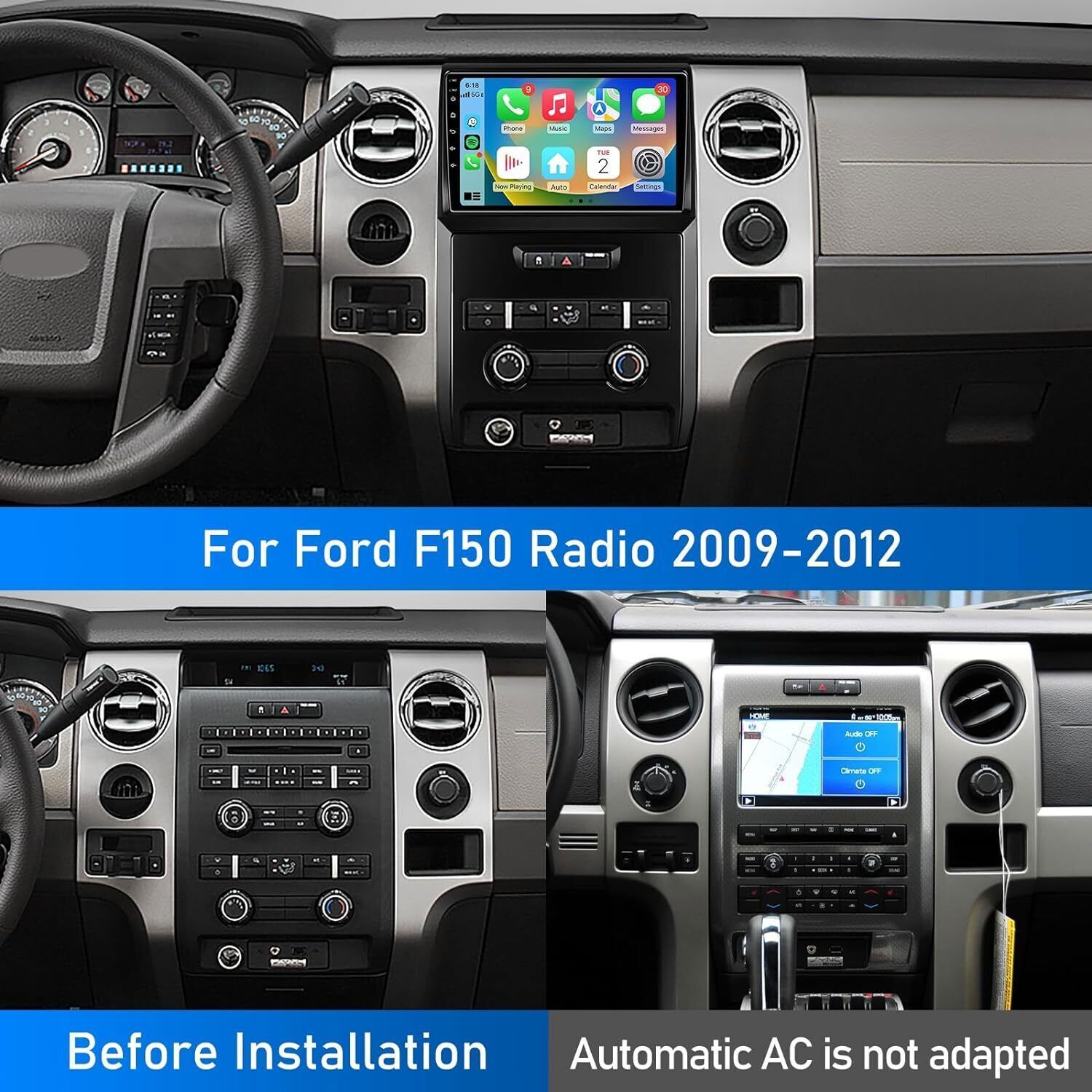 32GB Android 12.0 Car Stereo Radio For Ford F-150 F150 2009-2014 GPS Navi WIFI