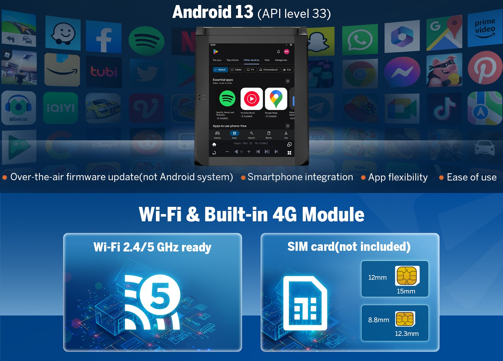 For Ford F150 2019 12.1″Android 13 Tesla Style Head Unit Wireless CarPlay BT DSP