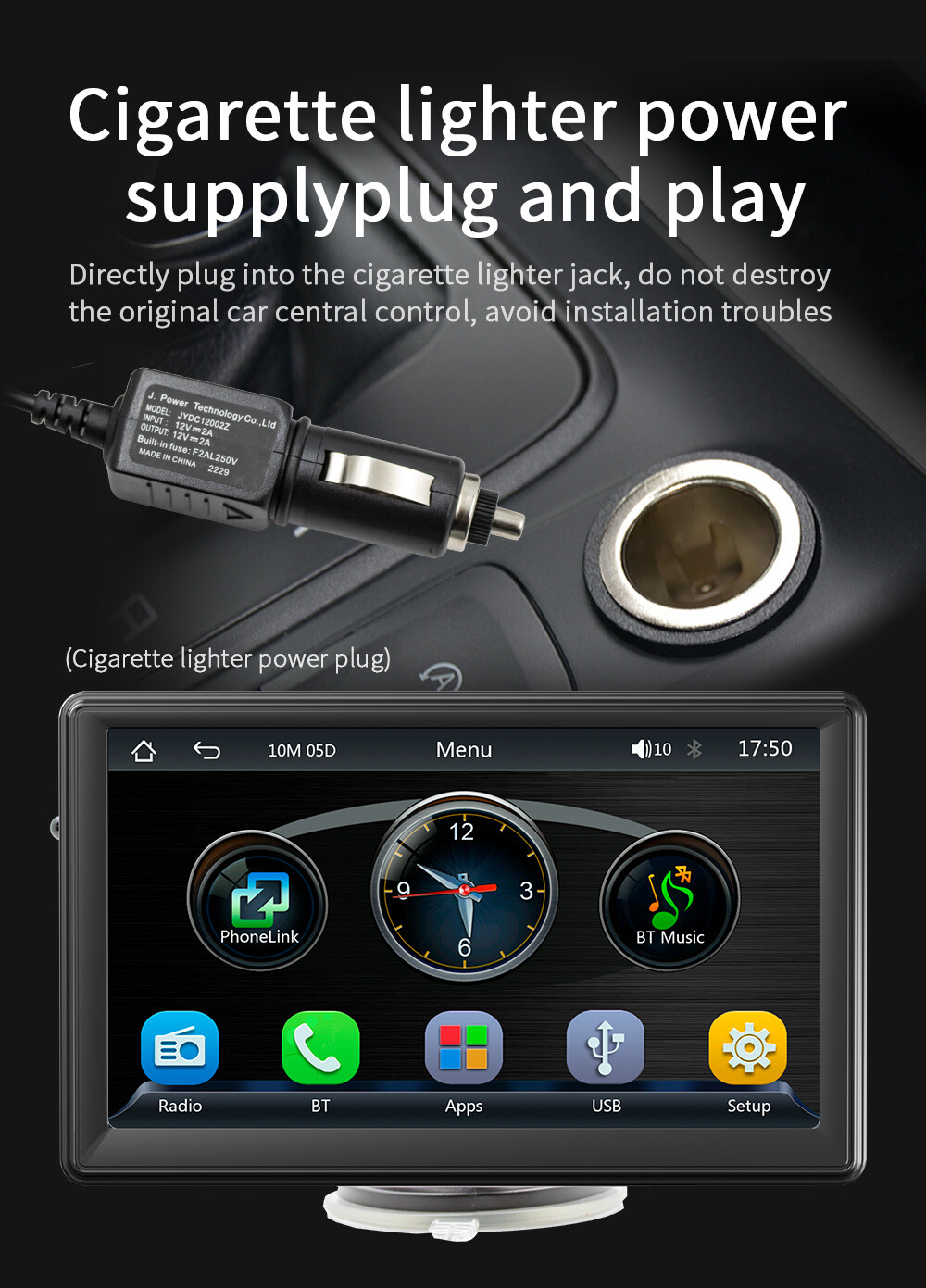 7″ Portable Carplay Android Auto Play Car Stereo FM Radio Touch Screen Bluetooth