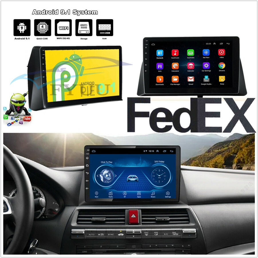 Car Android 9.1 HD Quad-core 10.1″ GPS Wifi RAM 2GB ROM 32GB For 08-12 Accord