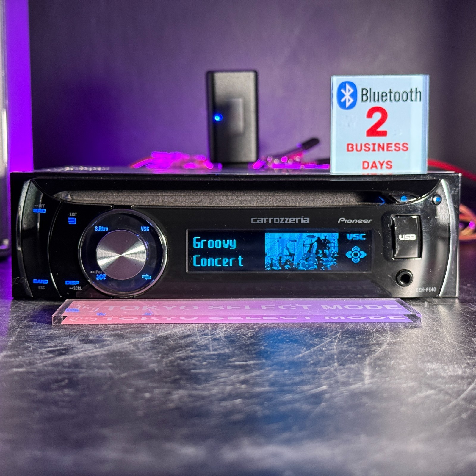 Pioneer Carrozzeria DEH-P640 1DIN Car Audio CD USB Added Bluetooth Tested Stock