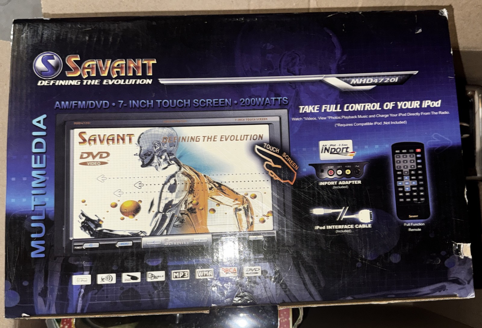 Savant MHD4720i 7″ Multimedia Receiver AM/FM/CD/DVD/SD Card/iPod Ready Brand New