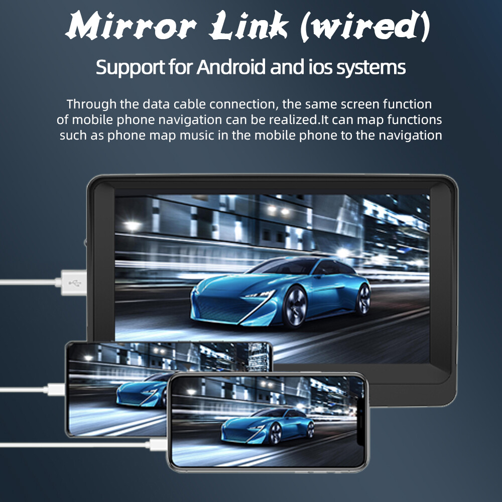 7″ Portable Car Stereo Radio Bluetooth Wireless Apple Carplay IPS Touch Screen