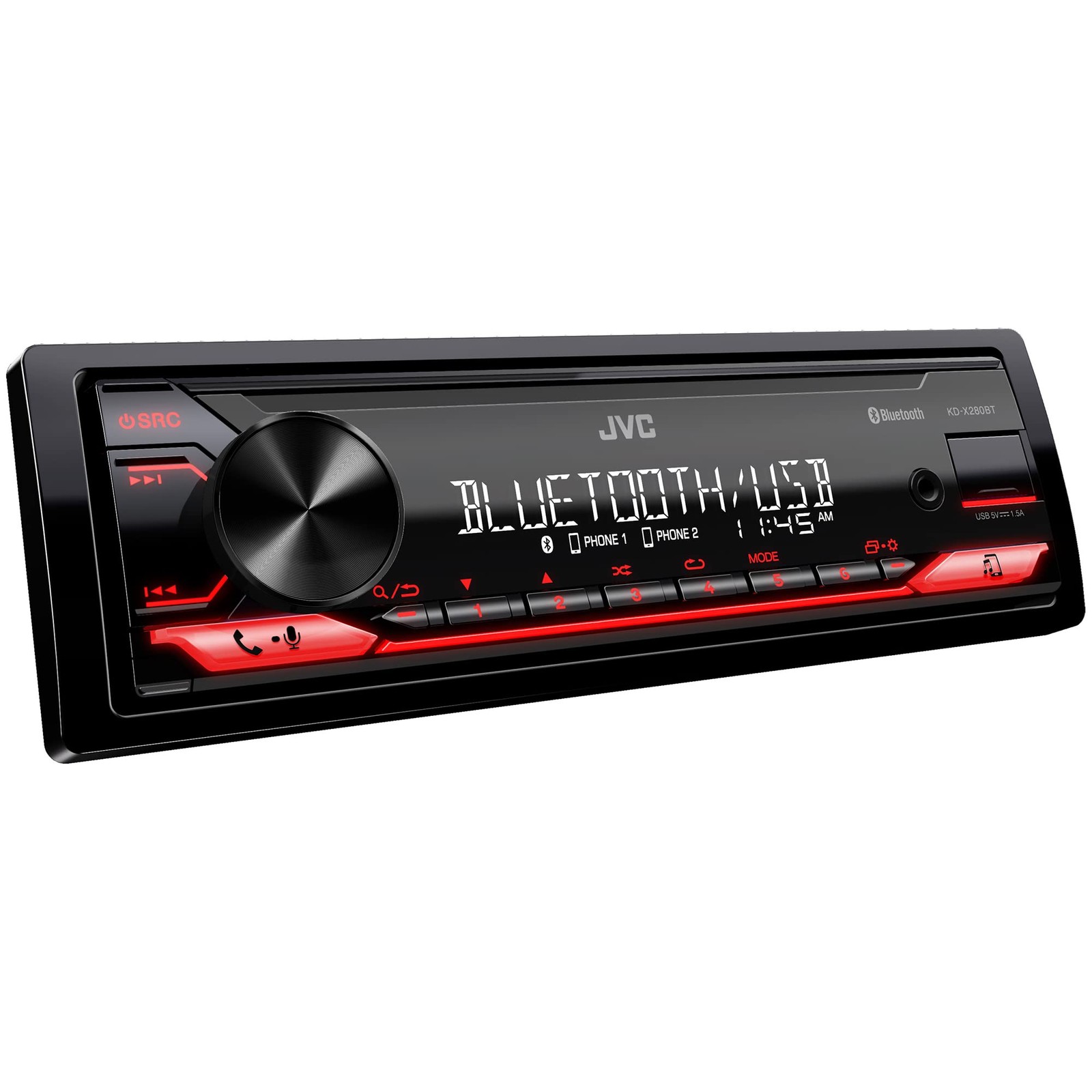JVC KD-X280BT Car Stereo + 4x JVC CS-J620 6.5″ Speakers Bundle – Bluetooth, 300W