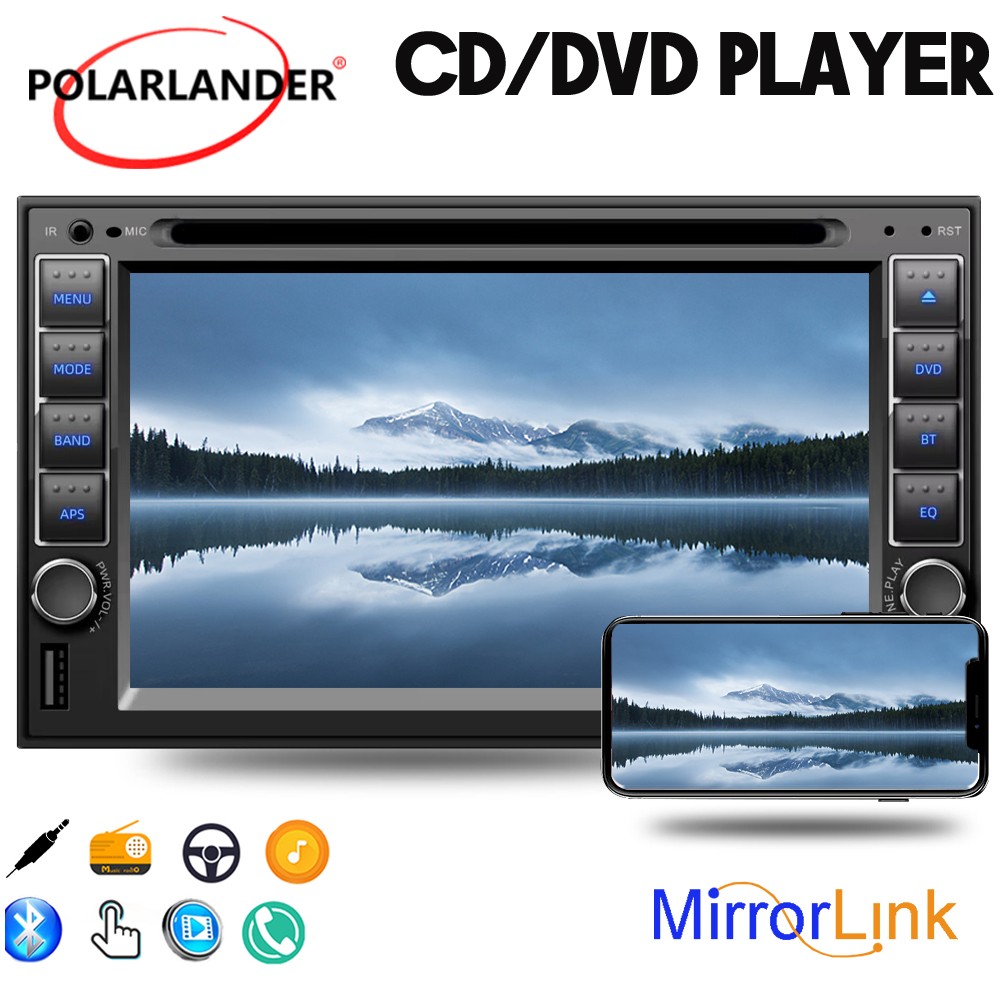 6.2″ 2 Din Touch Screen USB/SD/AUX Stereo Bluetooth Remote control DVD/CD Player