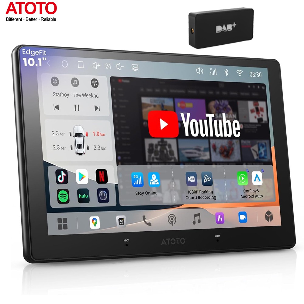 ATOTO 10.1″ S8Gen4 2 Din Android DAB+ Car Stereo 4G LTE GPS AI Voice Radio 4+64G