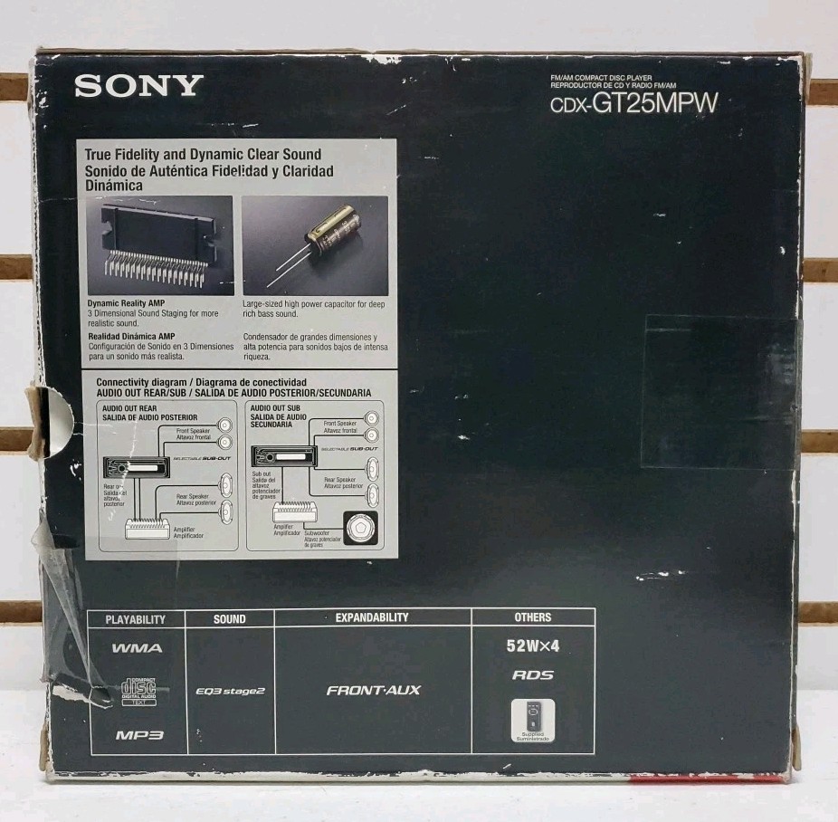 Sony Xplod (CDX-GT25MPW) Car FM/AM Stereo, CD Player & MP3 – Tested, Pre-Owned