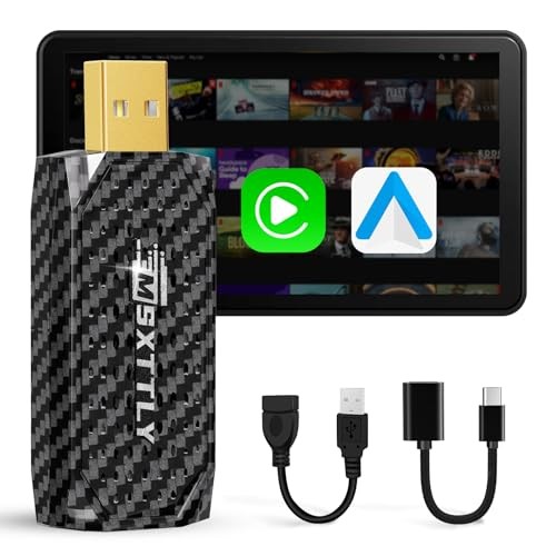 Mini 3in1 Stream CarPlay Android Auto Wireless Adapter, Support BlackGrey