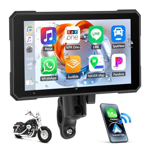 CarPlay Screen for Motorcycle,Portable Wireless Carplay/Android Auto for
