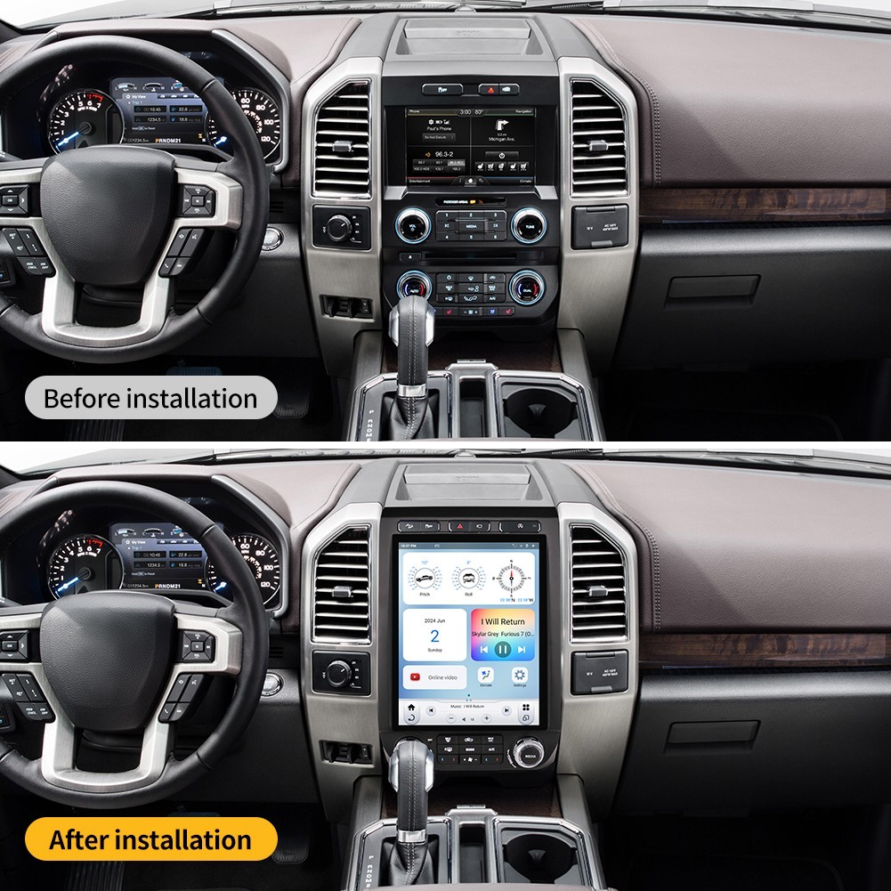 LINKSWELL GEN 6 “T” Style Radio for 2015-2022 Ford F-Series Carplay Android Auto