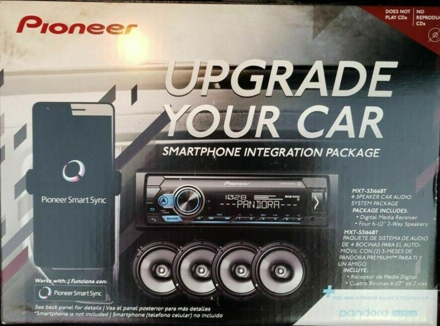 Pioneer MVH-S3166BT Bluetooth Media iPhone Android Pandora USB Aux & 4 Speakers