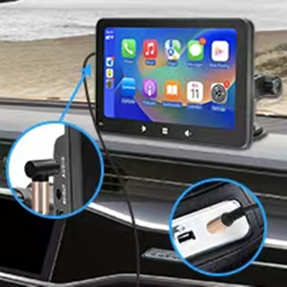 7in Car Stereo Radio Portable Player GPS Navi Touch Screen Mirror Link W/Camera