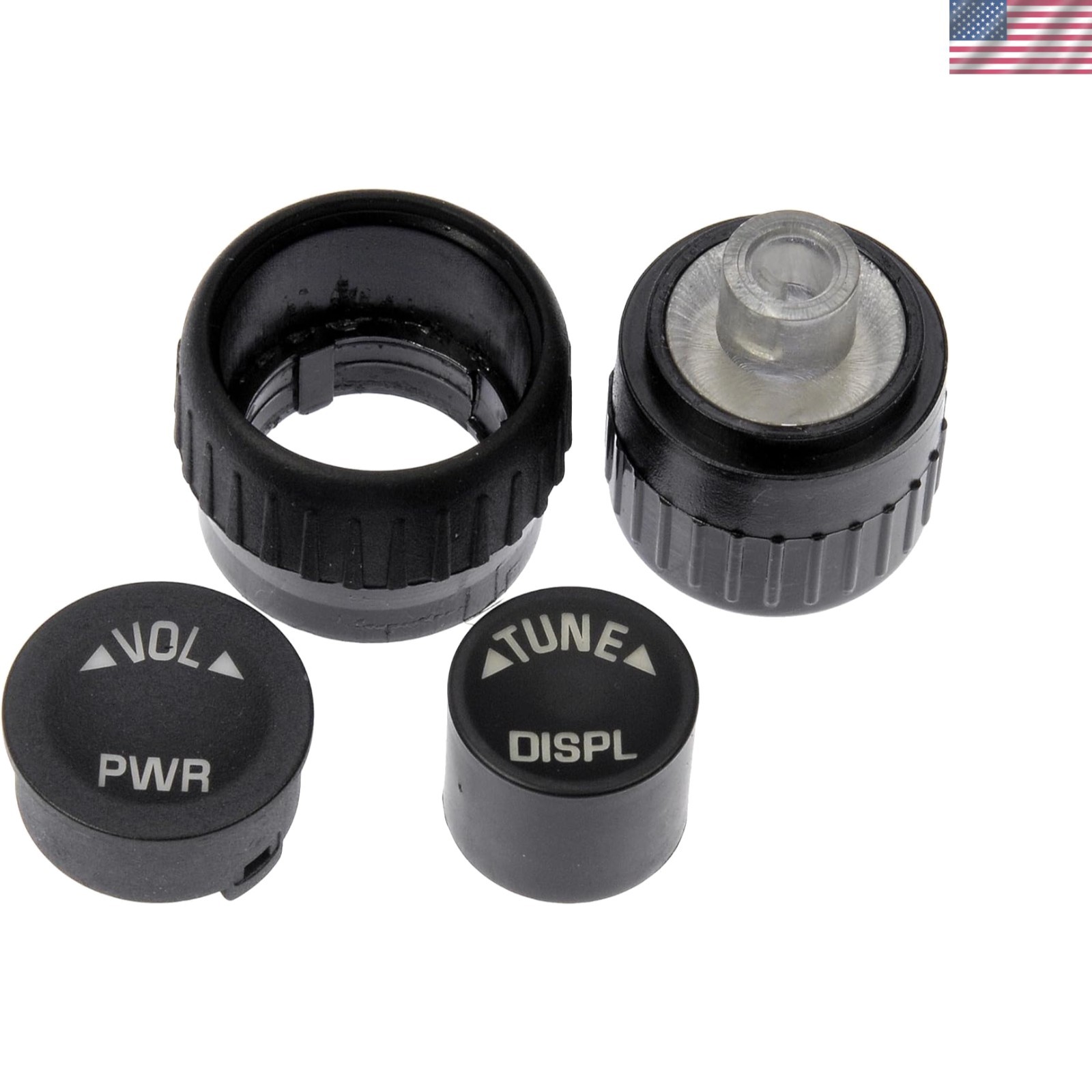 Durable 4-Piece Radio Knob Set by Dorman – Compatible Replacement for Vehicles