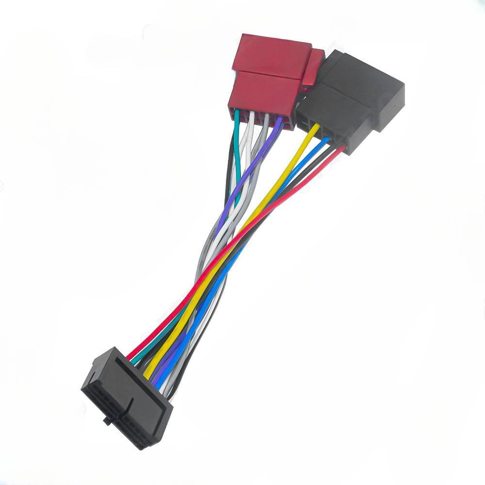 Automotive universal 20pin to ISO dual head conversion cable power cord