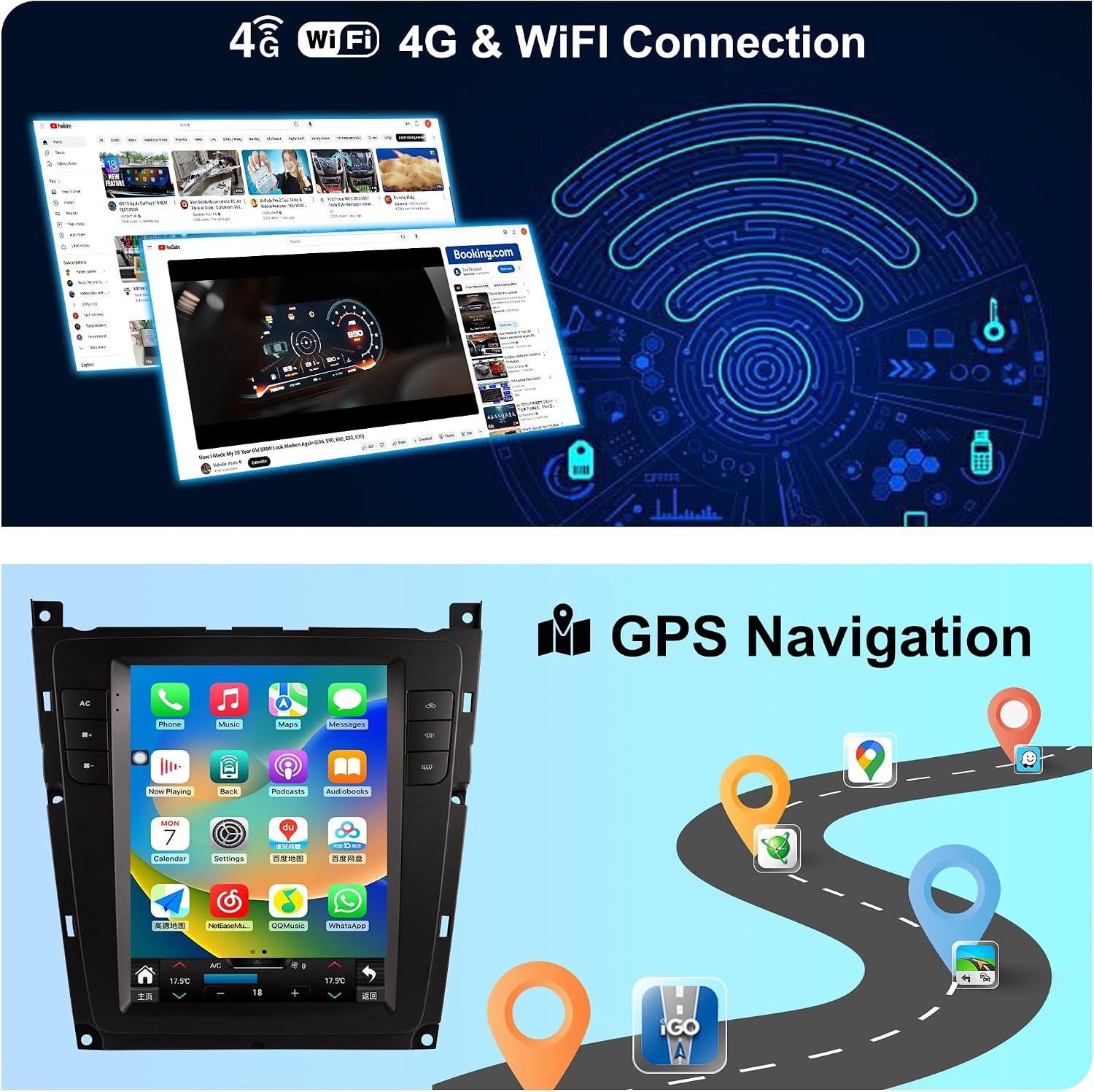 9.7” Vertical Android Radio For Bentley Flying Spur Continental CarPlay 4+64GB