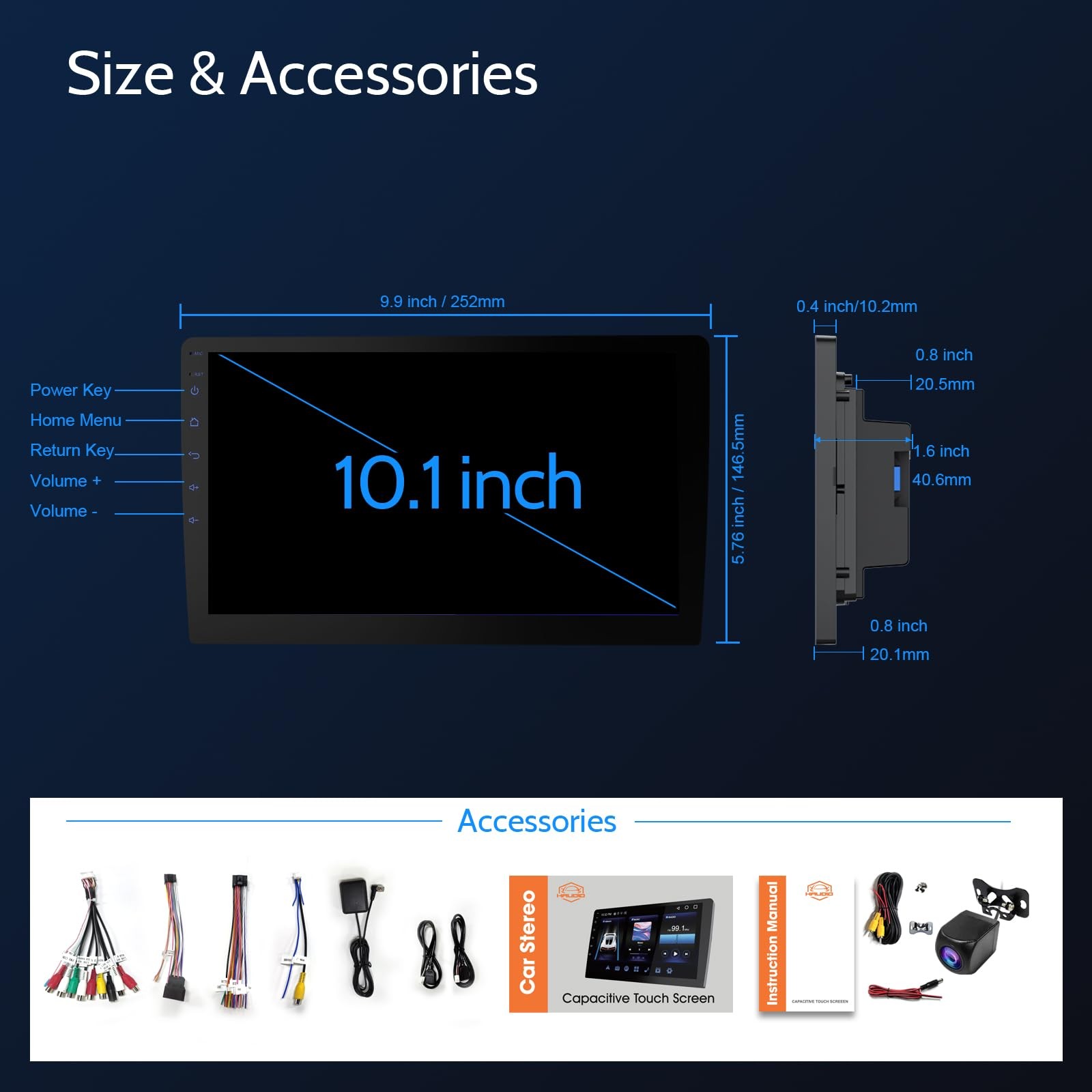 Haudio 10.1 Inch Double din car Screen,with wireles CarPlay and Android…