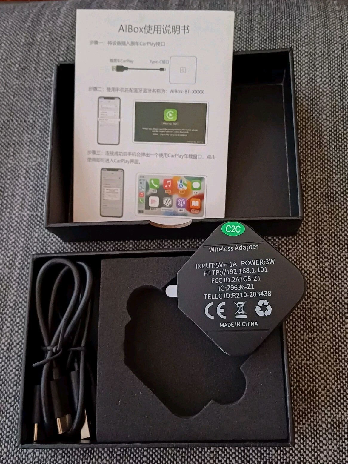 Wireless CarPlay Adapter for Apple CarPlay, Converts Wired Carplay to Wireless