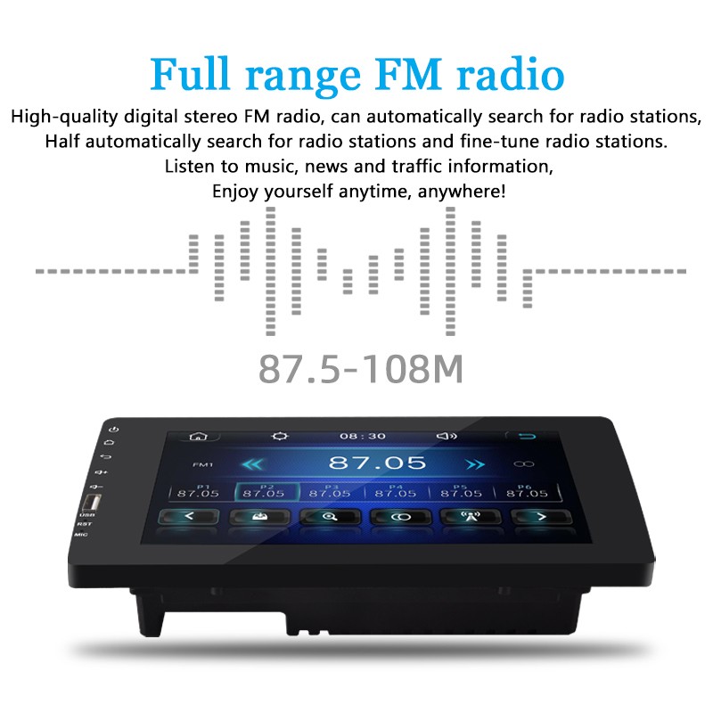 2Din Built-in Carplay Android Auto Car Radio Bluetooth FM 8″ Touch Screen Player