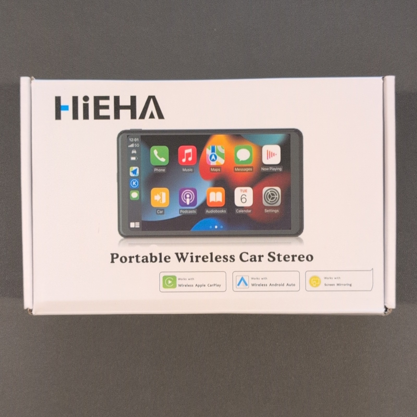 7” Portable Wireless Hiehaa CarPlay Android Auto Touch Screen Car Radio Stereo