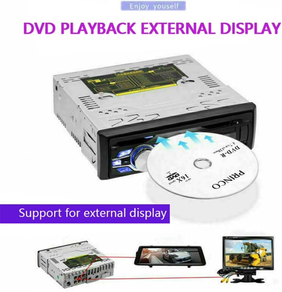 1 Din 12V Car Radio, VCD DVD CD Player Vehicle MP3 Stereo Player, Audio Stereo R