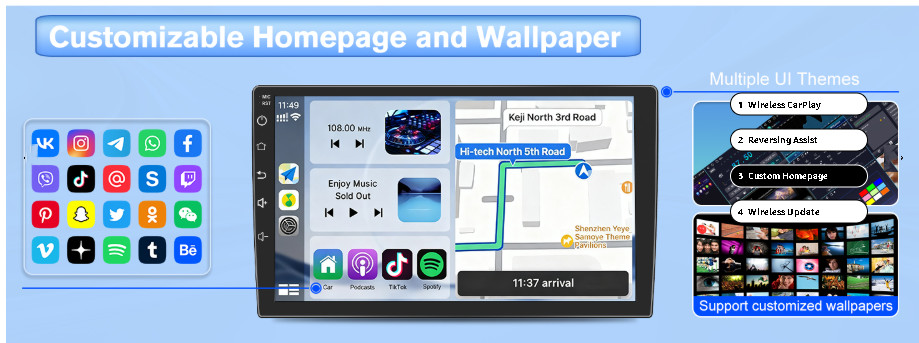 Car Stereo—Chevy Silverado GMC Sierra 2014-2018 2GB+32GB w/CarPlay/Android Auto