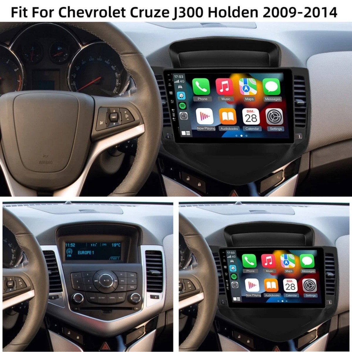 8G+256G Car Radio For Chevrolet Cruze 2009-2014 CarPlay Android 15 Wifi GPS Navi