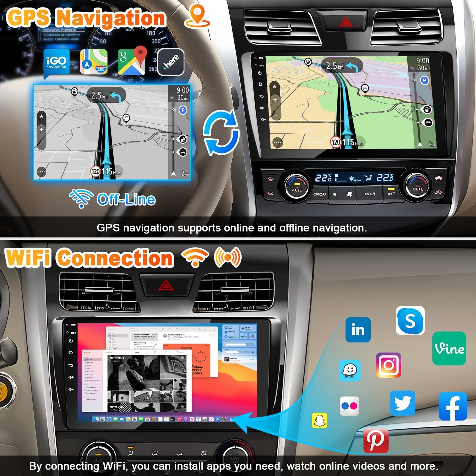 Car Radio Stereo Carplay For 2013-2018 Nissan Teana 2+64G 10in Car Player