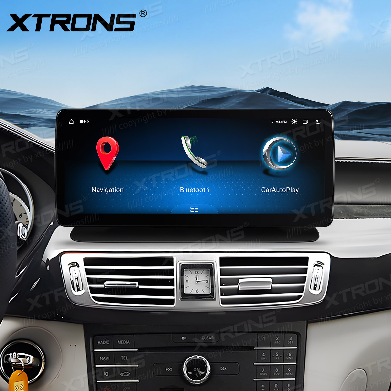 12.3″ Android 14 8-Core Car Play Stereo GPS 4G WiFi For Benz W218 C218 2014-2017