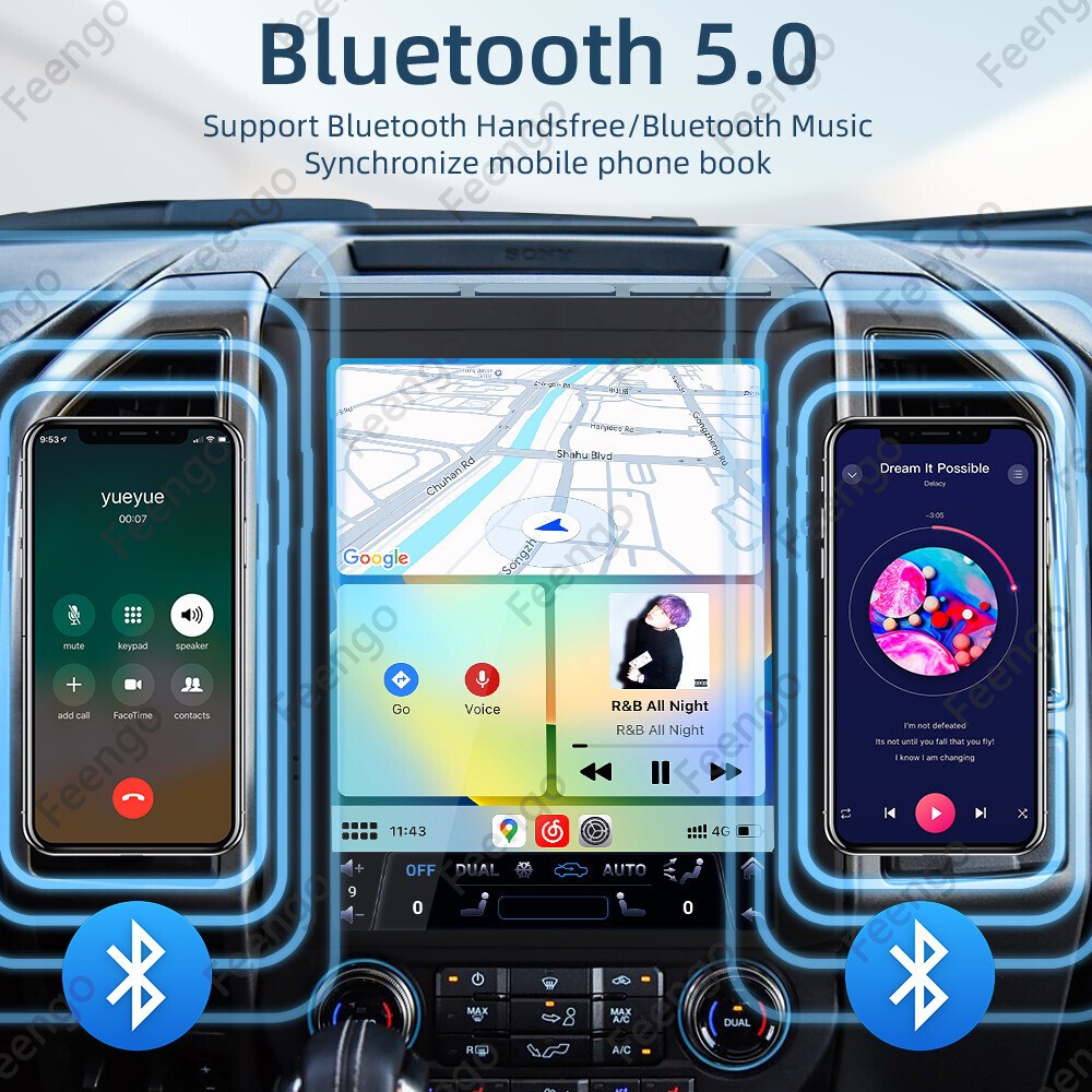 12.1″ For Ford F150 2016-2021 Car Radio Stereo GPS Navi Carplay Tesla Style Head