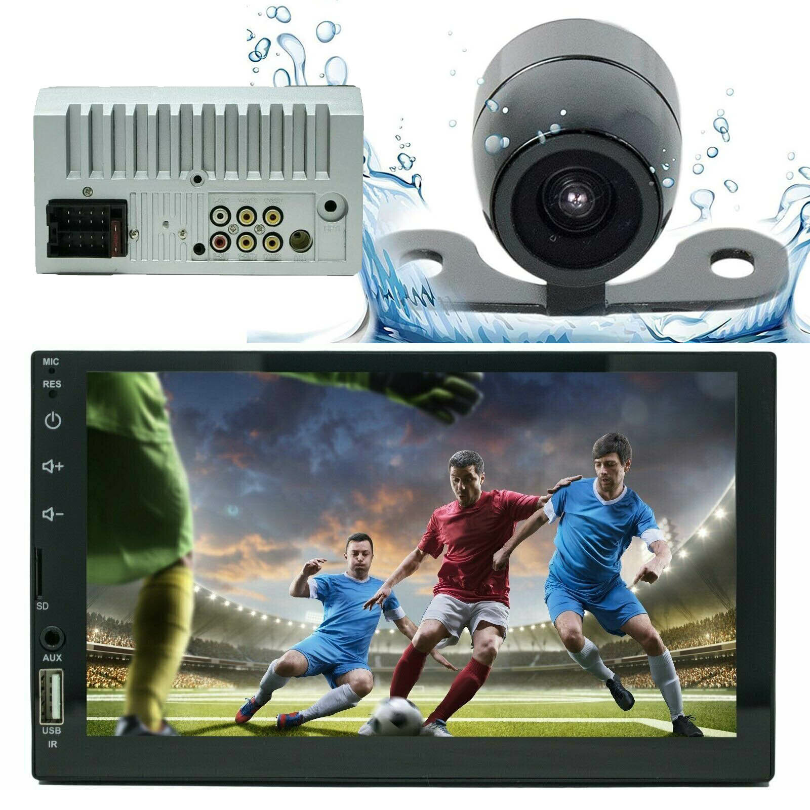 7″ 2 Din Touch Screen Car MP5 Bluetooth MIRROR-LINK CARPLAY Apple/Andriod +CAM
