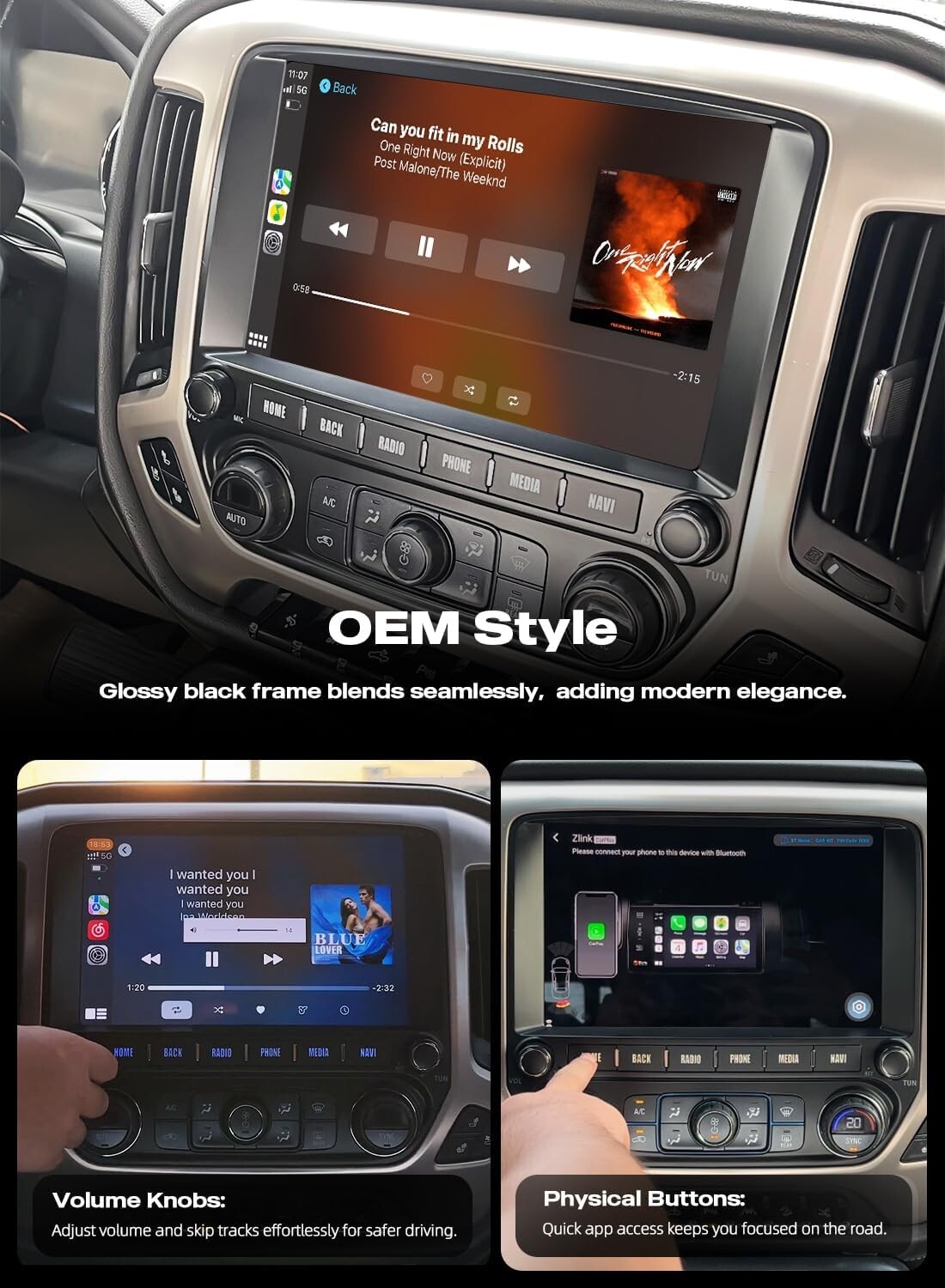Dasaita 11.6″ Car Stereo for Chevrolet Silverado GMC Sierra 2014-19 FM/AM Radio