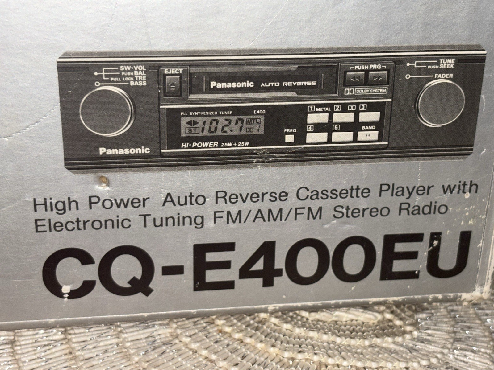 Vintage Panasonic CQ-E400EU High Power Auto Reverse Cassette Player Car Stereo