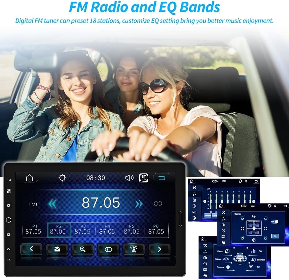10.1″ Carplay Car Stereo Radio Single 1Din Rotatable Touch Screen Bluetooth MP5