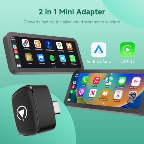M1-C Wireless CarPlay Android Auto Adapter, Native USB-C Direct USB Type C