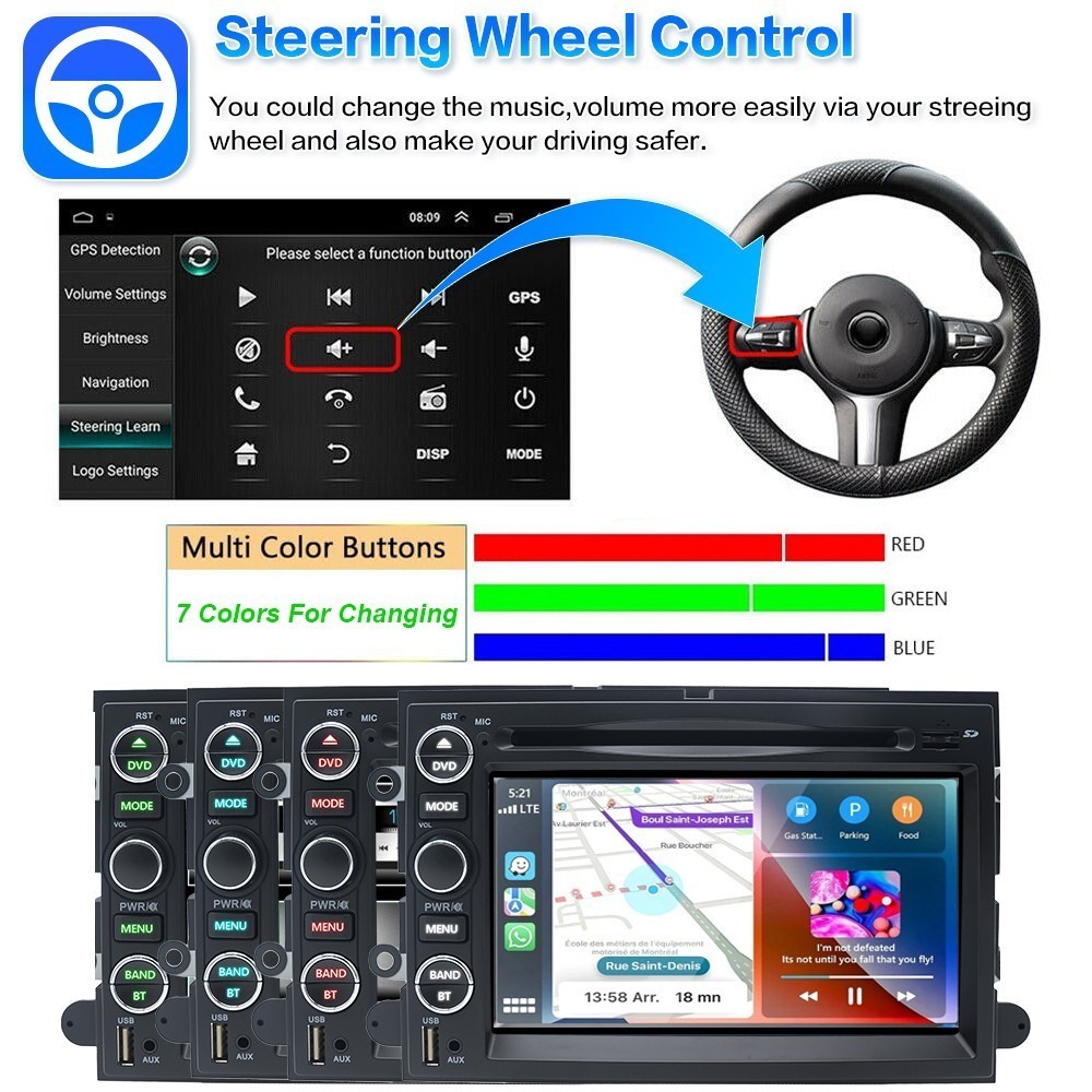 Car DVD CD Stereo Radio Apple Carplay Navi +Camera For Ford Expedition 2007-2014