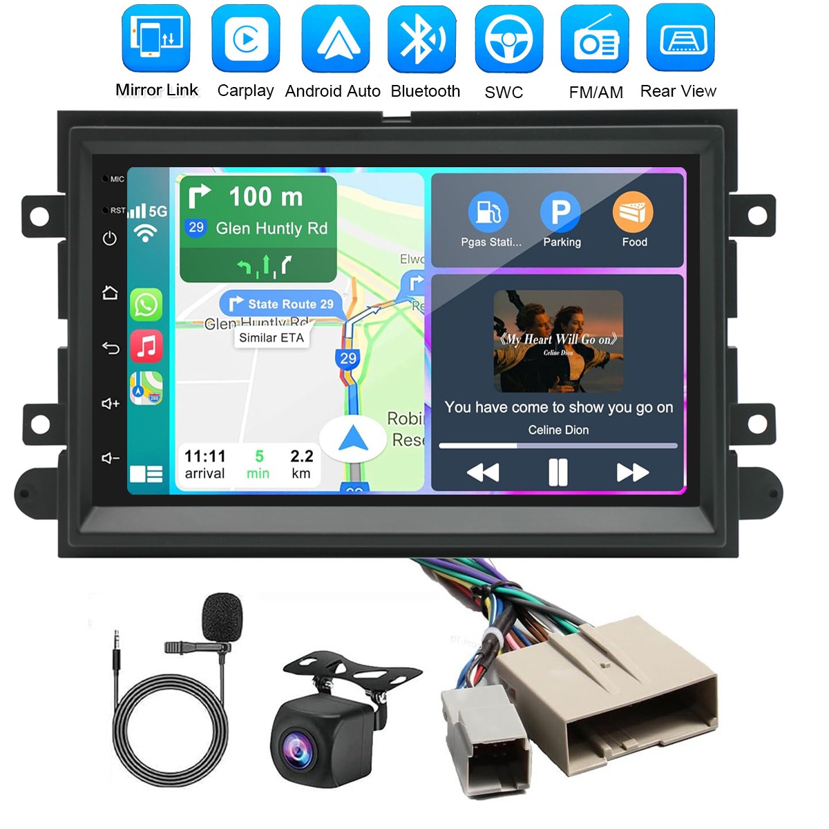 Wireless Apple Carplay Car Radio Stereo GPS For Ford F150 Mustang 2004-2008