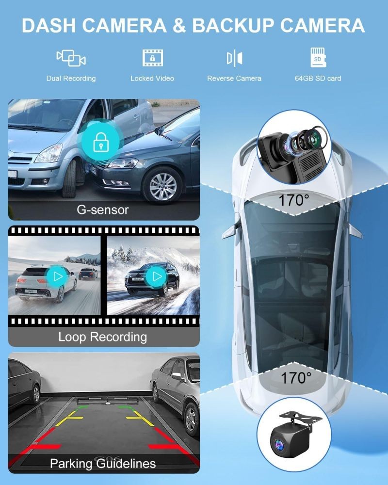10.26″ Wireless Carplay Multimedia Smart Screen Player Android 15 Navi GPS CAM