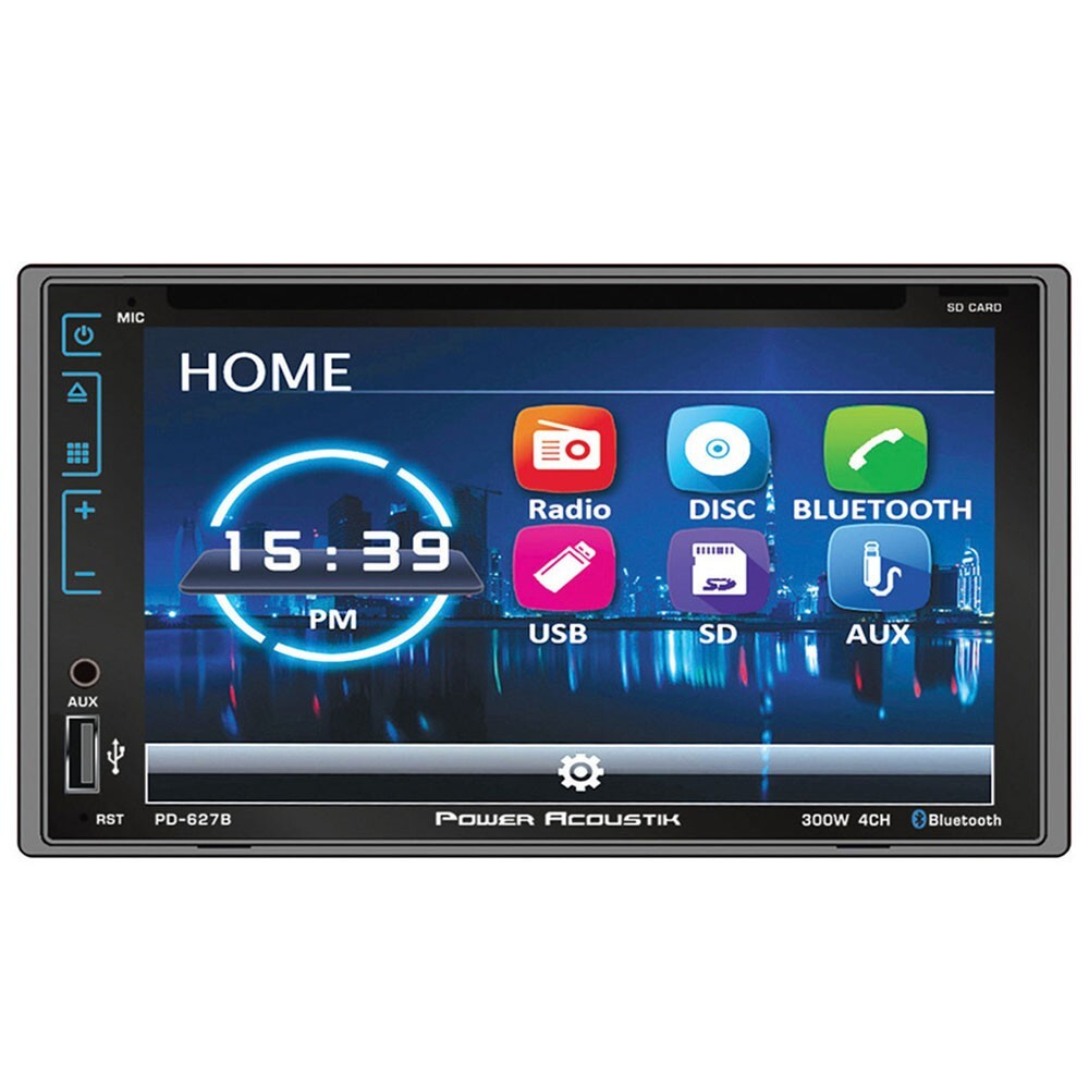 POWER ACOUSTIK PD-627B 6.2-INCH TOUCHSCREEN DVD CD/MP3 CAR STEREO AND BLUETOOTH