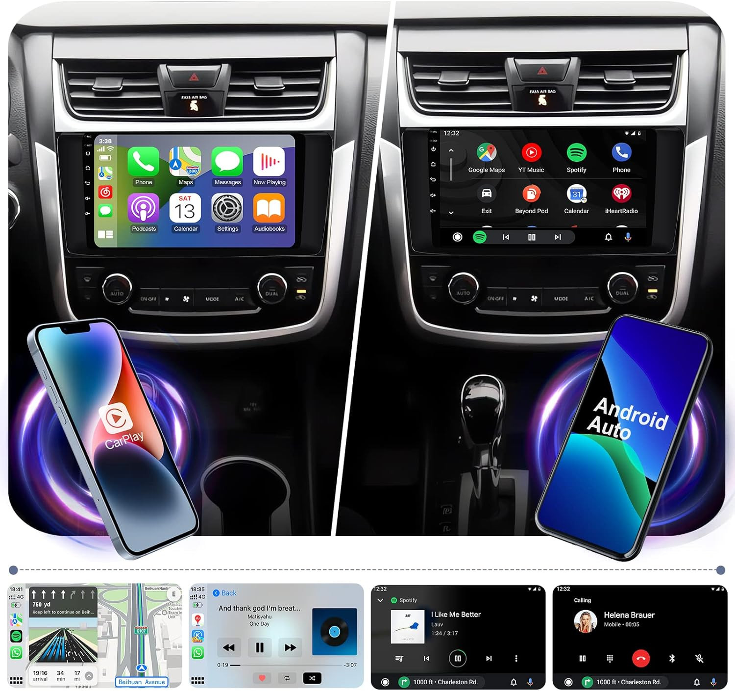 For 2015 2016 2017 Nissan Altima Radio GPS Stereo Apple CarPlay & Android Auto