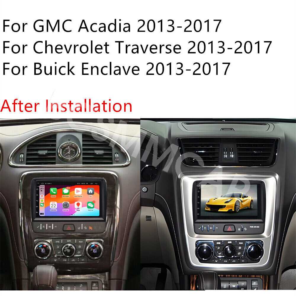 2DIN Car Stereo Radio Touch Screen WIFI Head Unit Fit For GMC Acadia 2013-2017